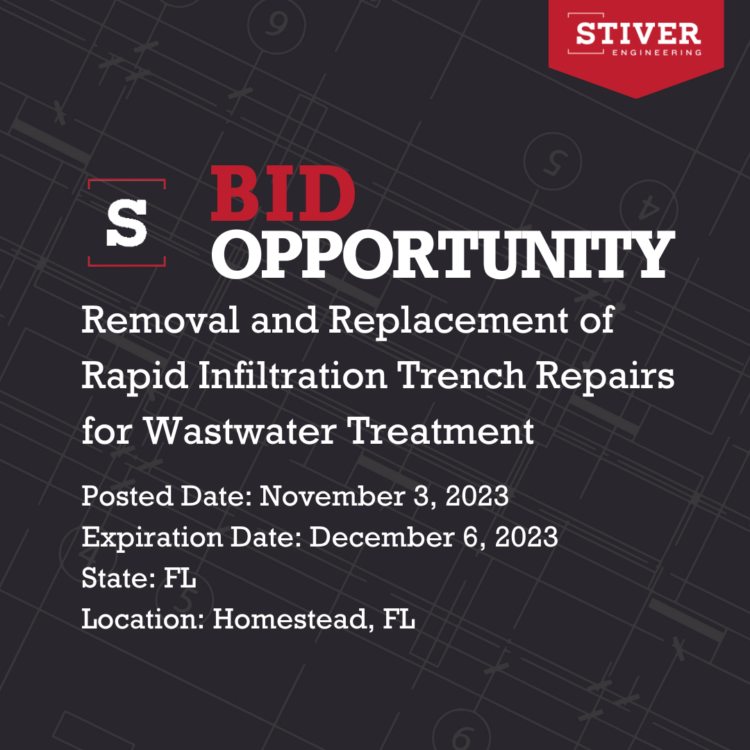 OPPORTUNITY-26 Removal And Replacement Of Rapid Infiltration Trench Repairs For Wastewater Treatment
