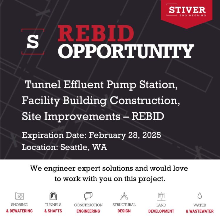 Tunnel effluent Pump Station, Facility Building Construction, Site Improvements – Rebid